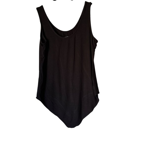 Black Scoop Neck Womens Tank Bodysuit By Gibsonlook Size L - Picture 2 of 7